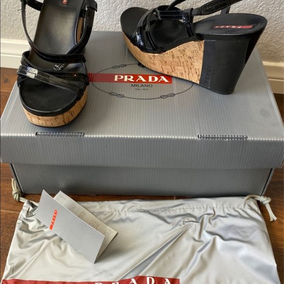 PRADA WEDGE SIZE 38 - Picture 1 of 6